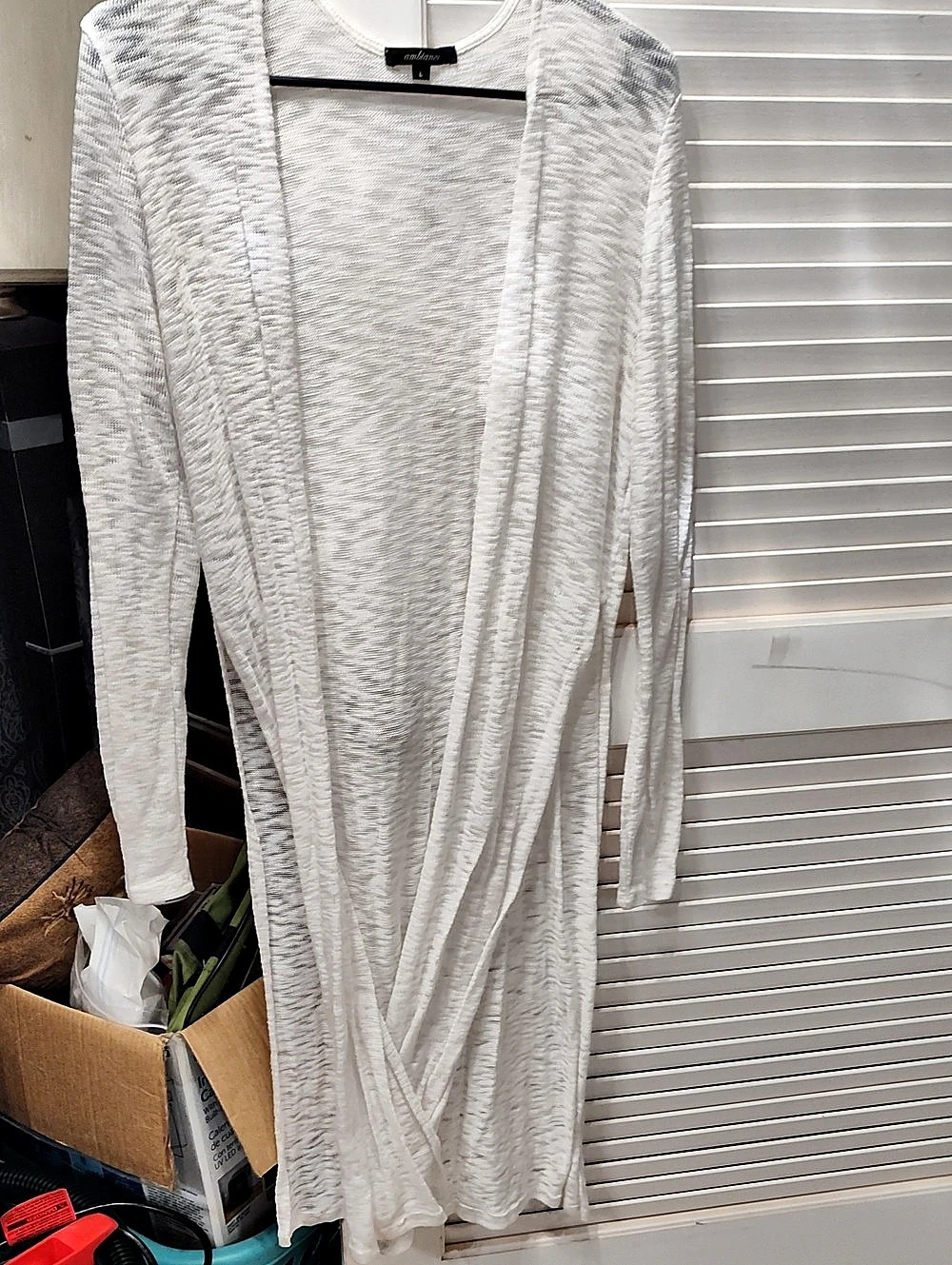 ambiance Women's Long Sleeve Maxi Dress in White Size Large